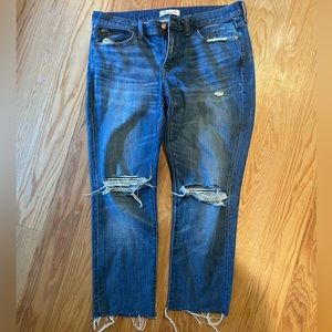 Madewell destructed slimboy jean size 30